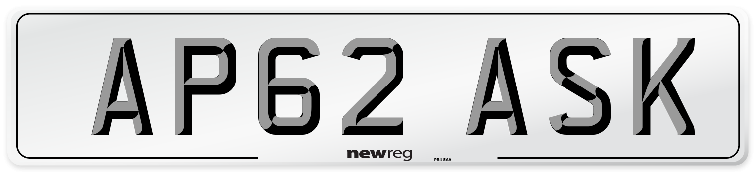 AP62 ASK Number Plate from New Reg